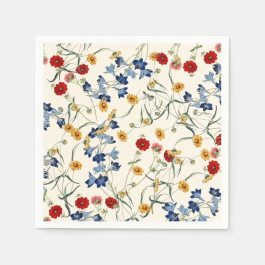 Elegant Vintage Botanical Wildflowers  Serviette (Vorderseite)