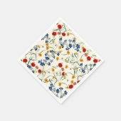 Elegant Vintage Botanical Wildflowers Serviette (Ecke)