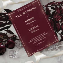 Elegant Vintage Burgund Weinweiß Minimalistische H