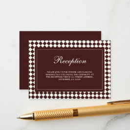 Elegant Vintage Burgundy Wedding Reception Begleitkarte