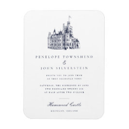 Elegant Vintage Castle Wedding Invitation Magnet
