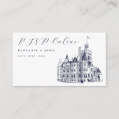 Elegant Vintage Castle Wedding Website Begleitkarte (Vorderseite)