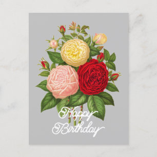 Elegant Vintage Céline Forestier Rose Geburtstag Postkarte