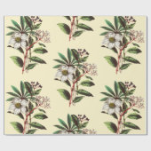 Elegant Vintage Christmas Roses Beige Geschenkpapier (Flach)