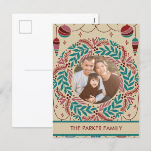 Elegant Vintage Christmas Whimsy Feiertagspostkarte