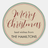 Elegant Vintage Christmas Whimsy Runder Aufkleber (Vorderseite)