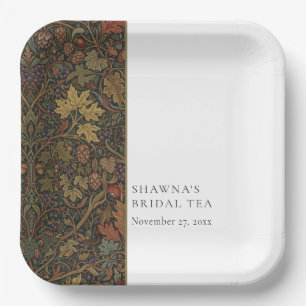 Elegant Vintage Cottage Botanical Fall Shower Tea Pappteller