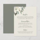 Elegant Vintage Cream Floral Wedding Begleitkarte (Vorne/Hinten)