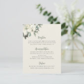Elegant Vintage Cream Floral Wedding Begleitkarte (Stehend Vorderseite)