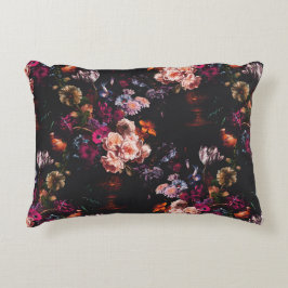 Elegant Vintage Dark Moody Burgundy Floral Dekokissen