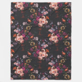 Elegant Vintage Dark Moody Burgundy Floral Fleecedecke (Vorderseite)