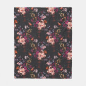 Elegant Vintage Dark Moody Burgundy Floral Fleecedecke (Vorderseite)