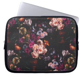 Elegant Vintage Dark Moody Burgundy Floral Laptopschutzhülle
