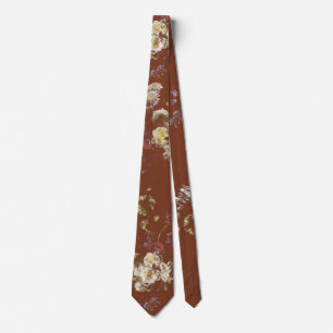 Elegant Vintage Dunkle Schwermütige Floral Krawatte