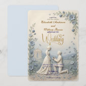 Elegant Vintage Effect Wedding Einladung (Vorne/Hinten)