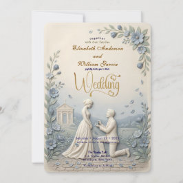 Elegant Vintage Effect Wedding Einladung