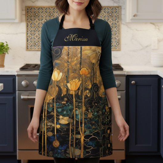 Elegant Vintage Floral Apron Schürze
