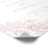 Elegant Vintage Floral Blush Pink Wedding Welcome Poster (Ecke)