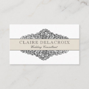 Elegant Vintage Floral Champagner-Tan Visitenkarte