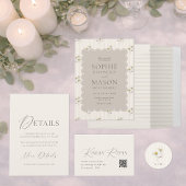 Elegant Vintage Floral Wedding Invitation Einladung