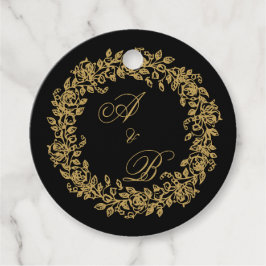 Elegant Vintage Französisch Gold Blumen  Geschenkanhänger