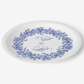 Elegant Vintage Französisch Gold Blumenmuster  Pappteller (Schrägansicht)