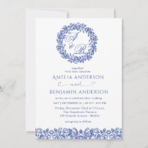 Elegant Vintage French Blue Floral Wedding