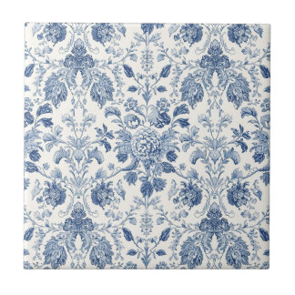 Elegant Vintage French Engraved Floral Pattern Fliese