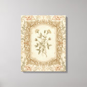 Elegant Vintage French Engraved Floral  Pattern Leinwanddruck (Vorderseite)