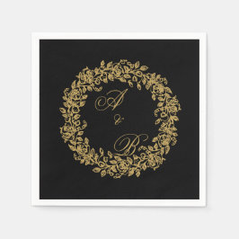 Elegant Vintage French Gold Floral Serviette