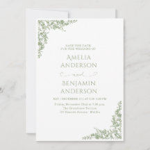 Elegant Vintage French Sage Green Floral Wedding
