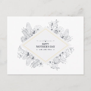 Elegant Vintage Frohen Muttertag Postkarte