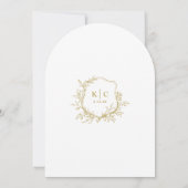 Elegant Vintage Gold Arch Botanical Wedding Einladung (Rückseite)