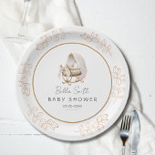 Elegant Vintage Gold Cradle Baby Shower  Pappteller