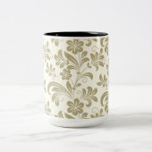 Elegant Vintage Gold Floral Pattern Zweifarbige Tasse (Mittel)