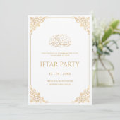 Elegant Vintage Gold Frame Ramadan Iftar Party Einladung (Stehend Vorderseite)