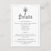 Elegant Vintage Gothic Black Toile Wedding Begleitkarte (Vorderseite)