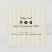 ELEGANT VINTAGE hübsche schöne Renaissance Elfenbe Quadratische Visitenkarte (Rückseite)