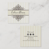 ELEGANT VINTAGE hübsche schöne Renaissance Elfenbe Quadratische Visitenkarte (Vorne/Hinten)