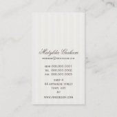 ELEGANT VINTAGE hübsche schöne Renaissance Elfenbe Visitenkarte (Rückseite)