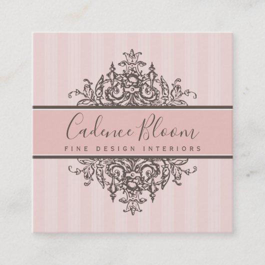 ELEGANT VINTAGE hübsche schöne Renaissance-Rosa Quadratische Visitenkarte (Vorderseite)