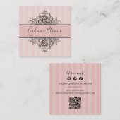 ELEGANT VINTAGE hübsche schöne Renaissance-Rosa Quadratische Visitenkarte (Vorne/Hinten)