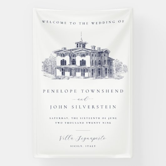 Elegant Vintage Italian Villa Destination Wedding Banner (Vertikal)