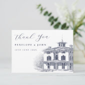 Elegant Vintage Italian Villa Destination Wedding  Dankeskarte (Stehend Vorderseite)