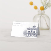 Elegant Vintage Italian Villa Destination Wedding Platzkarte (Rückseite)