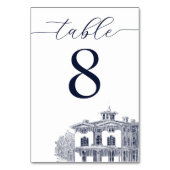 Elegant Vintage Italian Villa Destination Wedding Tischnummer (Rückseite)