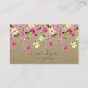 Elegant Vintage, Kraft, Blumen Visitenkarte