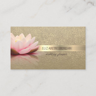 Elegant Vintage, Kraft, Gold Konfetti, Lotus Visitenkarte