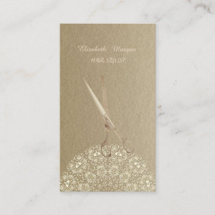 Elegant Vintage, Kraft, Spitze, Schere Visitenkarte