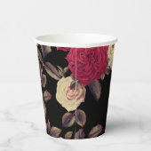 Elegant Vintage Look Floral  Pappbecher (Rechts)